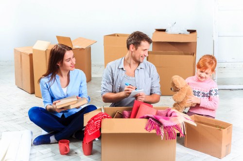 Professional removals team preparing a flat move in Kensington