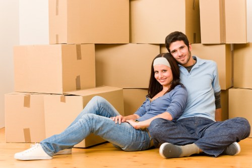 Careful loading of boxes and furniture for a student move in Kensington