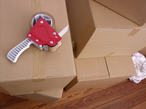 Furniture and boxes loaded for a move in Kensington